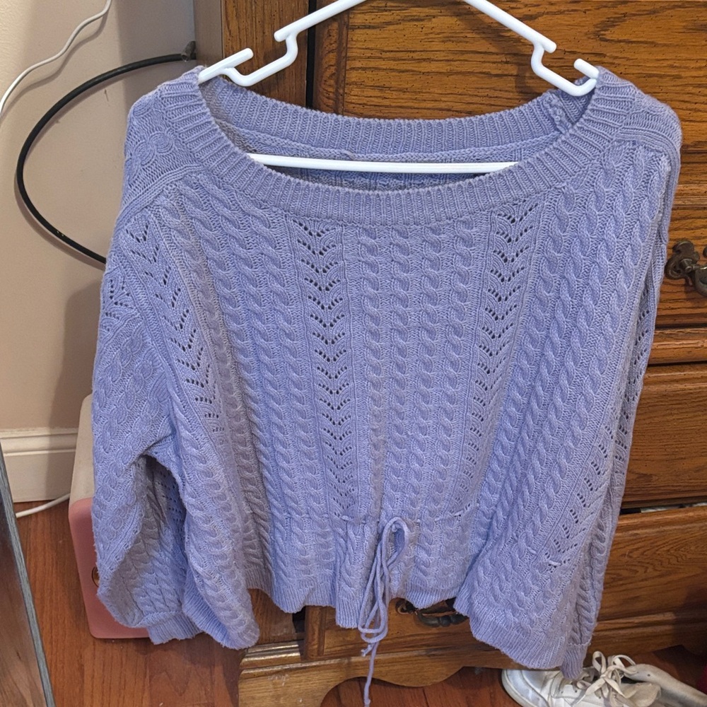 SHEIN Lavender Cable Knit Sweater